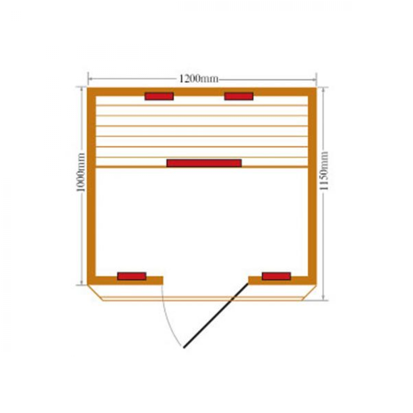 SAUNA INFRAROSSI 120 X 115 COOL PER 2 PERSONE CON CROMOTERAPIA