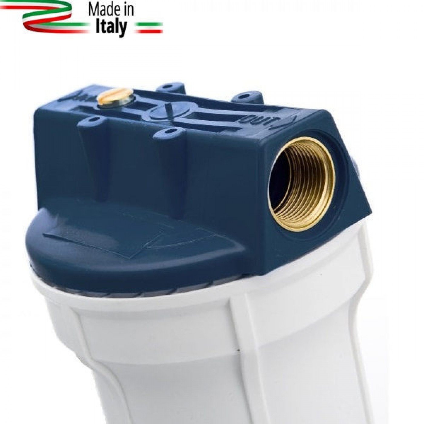 CONTENITORE FILTRO ACQUA 20" ATTACCO 1 POLLICE CON CHIAVE E STAFFA