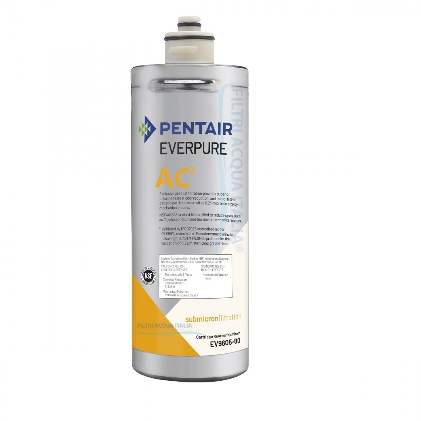 DEPURATORE EVERPURE AC2 CON STERILIZZATORE UV TESTA QL1 CONTALITRI e RUBINETTO