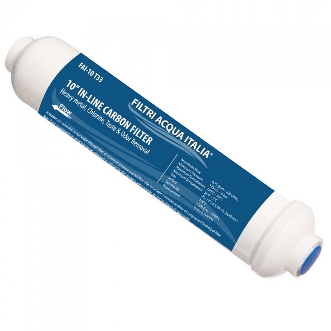 FILTRO IN LINEA CARBONE ATTIVO 2 X 10" T33