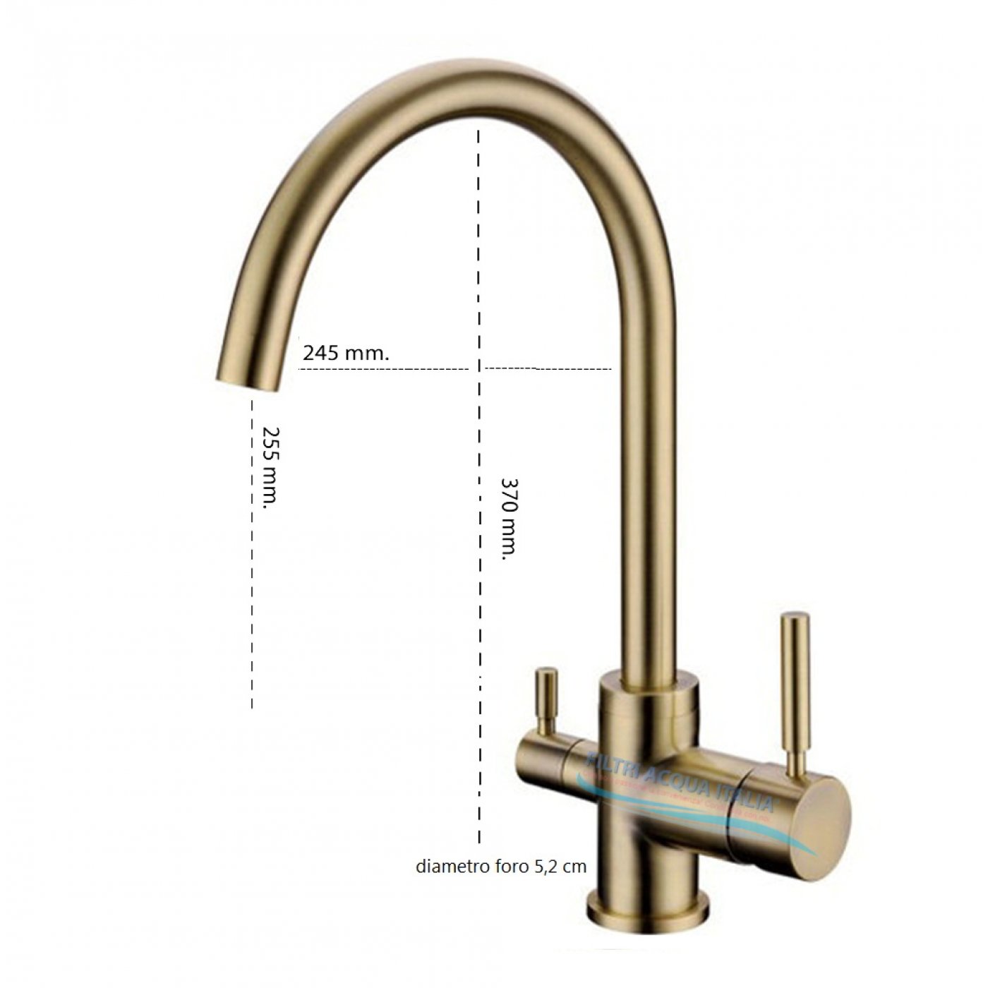 RUBINETTO 3 VIE OTTONE PER DEPURATORE ACQUA MODELLO POLDO